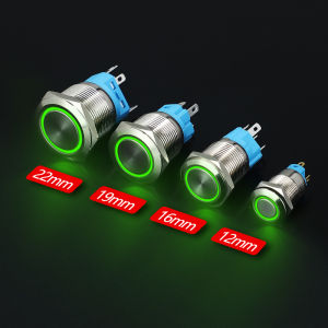 Nút Công Tắc Nhấn On/Off Tự khóa Điện áp 5V - 24V có đèn LED Kích thước 12mm 16mm 19mm 22mm 25mm