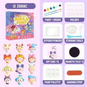 BYJ MR TOYS Mould and Paint with Magnet Animals and Zodiac Signs DIY Craft Kit