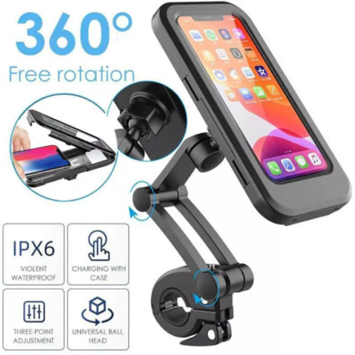 Diamond Plate Adjustable Waterproof Motorcycle/Bike Phone Mount - GPS & Smartphone Holder 3 thumbnail image
