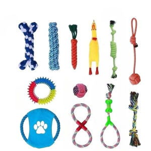 LDECO 12 Pack Dog Rope Chew Toys Set Durable Teething Toys Promote Pet Dental Health for Small Medium Dogs