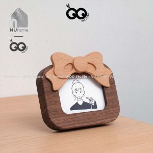 Khung ảnh mini để bàn hình hộp quà có nơ - Kuta | NU Home | được thiết kế đẹp mắt bằng gỗ tự nhên