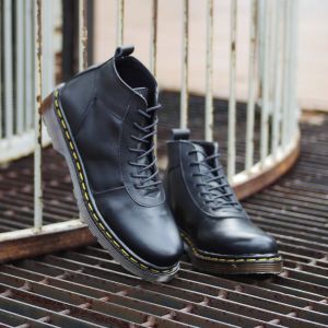 Sepatu Boots Pria kulit Greata Svend 02 Black Kasual Formal Hang out