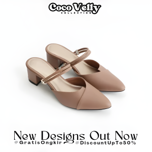 COCO VELLY - VERA Sepatu Sandal Mules Hak 5 Cm Terbaru terlaris hits viral Kekinian