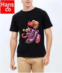 kaos 3 dimensi tshirt pria atasan oblong motif dtf animasi mata melotot katun 24s H011 by Hans  co