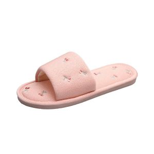 [Free Shipping] WomenS Indoor Cotton Slippers For All Seasons New Summer Style Flat Non-Slip Linen Slip-On Sandals For Women