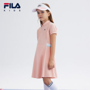 (130-165cm) FILA KIDS ART IN SPORTS PERFORMANCE TENNIS Girls Dress in Navy / Orange
