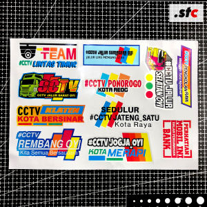 ( isi 23 Stiker ) Stiker CCTV Truk Cutting Variasi Mobil Emblem Sticker Canter Aksesoris Mobil stiker Truk Oleng Mobil Truk