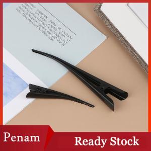 [PAM] 4Pcs 12.5cm Long Metal Hair Clips Hollow Flower Duckbill Hair Clamps Hair Accessories Duck Teeth Bows Hairgrips Hairdressing Salon Tip Clip Black Clip