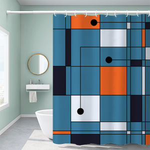 Rèm Phòng Tắm Chống Thấm Nước Xếp Nếp Dày Mondrian Rèm Phòng Tắm Rèm Giường Học Sinh Không Đục Lỗ Rèm Nền Nhà Cho Thuê
