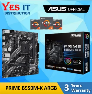 ASUS PRIME B550M-K AMD SOCKET AM4 MICRO ATX MOTHERBOARD with DUAL M.2, PCIe 4.0, 1 GB ETHERNET