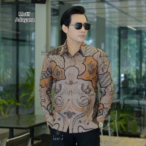 BATIK PUTRA JAWA Motif ADAYANA Kemeja Batik Pria Slimfit Premium Bahan Katun Lapis Furing