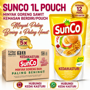Sunco 1 Liter Minyak Goreng-1 Karton x 12 Pouch