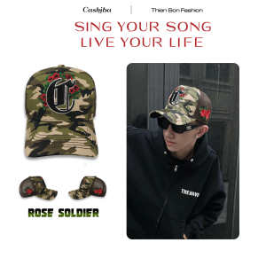 Mũ/ Nón Lưỡi Trai Cashiba - Rose Soldier 3D Thêu Nổi 3mm Phong Cách StreetWear Nam Nữ Cao Cấp