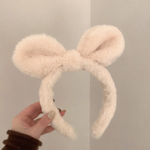 MODERNLUX Soft Fluffy Bunny Ear Headband Plush Material Face Washing Plush Hairband Kawaii Skincare Tool Hair Accessories For Women