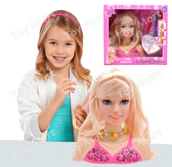 Kids Fashion Toy Children Makeup Pretend Playset Styling Head Doll Hairstyle  Beauty Game Hair Dryer Fun Dress Up Gift For Girls - Beauty & Fashion Toys  - AliExpress