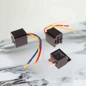 LEI รีเลย์ DC24V DC12V รถจักรยานยนต์ 1ชุด80A รีเลย์ยานยนต์กันน้ำ4 5ขาพร้อมซ็อกเก็ตแบบมีสาย