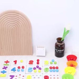 Wooden Clip Beads Math Toy Rainbow Color Sorting Matching Toy Children Early Educational Toys