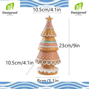 Gingerbread Christmas Tree Ornament - Tabletop Xmas Decoration Prop for Living Room Holiday Home Decor