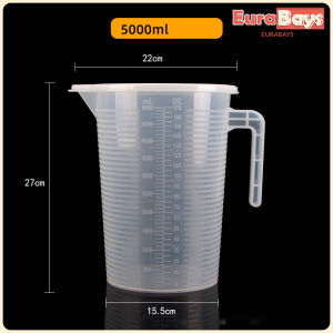 E.B. Clear Plastic Measuring Cup Pitcher Liquid Measure Jug Cup Container
