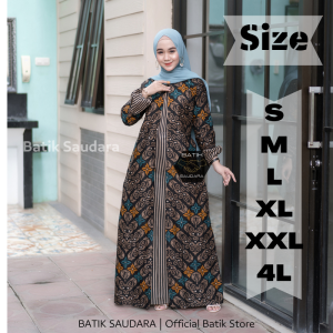 Gamis Batik Katun Motif Songket Hijau Batik Saudara