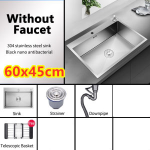 304 Stainless Steel BLACK NANO Kitchen Sink Topmount Undermount Single Double Bowl Extra Thick Panel