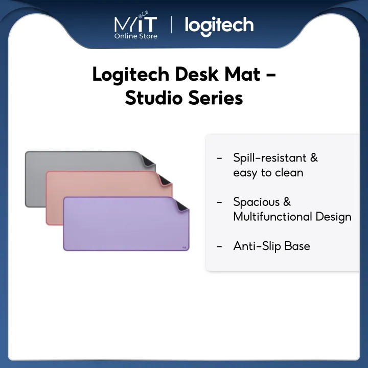 Logitech Desk Mat - Studio Series, Multifunctional Large Desk Pad, Extended Mouse Mat, Anti-slip, Spill-resistant