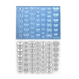 Silicone 3D Nail Art Molds Bowknot Theme Nail Art Template Moulds Silicone Texture for Beauticians and Nail Art Learners