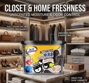 Activated Carbon Moisture Absorber Box 230g Dehumidifier for Home Closet Bathroom Kitchen Odor Removal