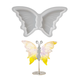 Decorative Silicone Butterfly Mold Flexible White Silicone Pendant Mold For Crafting Butterfly Ornaments And Gifts