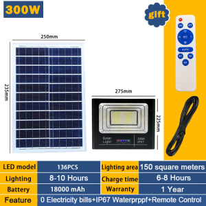 【5-year warranty】1000W Lampu Solar outdoor light waterproof solar light Solar Spotlight Solar Led Outdoor Light Solar light for home with Remote Control Auto On/Off 升级太阳能灯