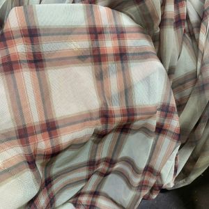 1 Mét Thun Lưới Hoạ Tiết Caro Trắng Đỏ Khổ 1m5 Hàng Công Ty