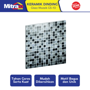 Keramik Dinding Dapur Glass Mozaik GS-10 30x30 Cm Forte Nero Hitam