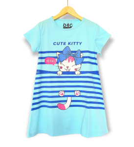 Dress anak perempuan Cute Kitty size 2-10 thn / COD / Baju anak / Dress murah