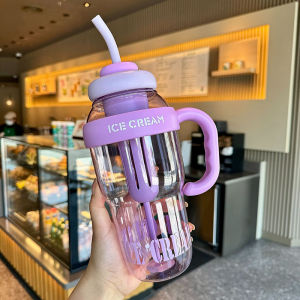 Anime Zakka 1400ml Tumbler With Straw Thermos Cup Large Capacity Water Bottle Personalized Design Tumbler PC Bottle Oversize Cup 43oz Drink Bottle Portable Wide Mouth Drinking Cup