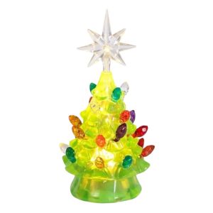 NALANILI Trong suốt Cây thông Noel có đèn LED. Mini Hiệu ứng phát sáng. Đèn cây thông Noel bằng pha lê Trang trí Đồ trang trí để bàn chủ đề Giáng sinh. Trang trí nhà cửa