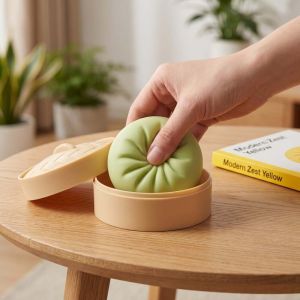 huiheyu 捏捏乐butter squishy big解压玩具dumpling squishy慢回弹slow rising squishy With Steamer Dumplings Squishy Toy Soft Fidget Slow Rising Dumpling Sensory Toy Novelty Realistic Squishy Bun Adults&Kids