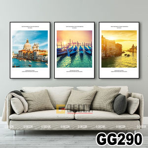 Tranh treo tường canvas khung gỗ 3 bức phong cách hiện đại Bắc Âu tranh lá phong cảnh trang trí phòng khách phòng ngủ phòng ăn 290