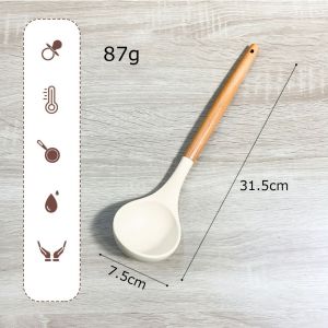 Dụng Cụ Vá Sạn Nấu Ăn Silicone cầm tay cán gỗ phong cách Bắc Âu sang trọng -Aeneas Shop