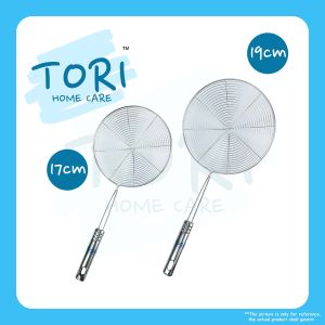 TORI HOME Stainless Steel Deep Fry Strainer Skimmer | Sieve | Penapis Perkakas Masakan Goreng | Strainers | Fried Filter Sieve | Colander