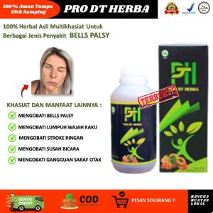 Obat bells palsy paling ampuh untuk atasi lumpuh wajah susah bicara stroke wajah badan kaku otot wajah miring gangguan saraf wajah gejala stroke ringan berat bibir mencong 300gram Pro Dt Herba