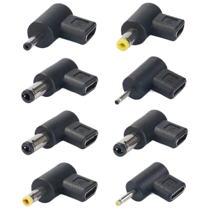 5.5x2.5/3.0x1.1/3.5x1.35/4.0x1.7/4.8x1.7/5.5x2.1mm to USB C Adapter Cable 90 Degree Angled Converters Adapter for Laptop