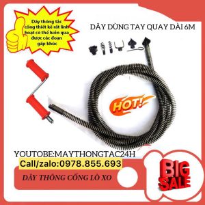 Dây thông tắc cống dùng tay quay dài 6m
