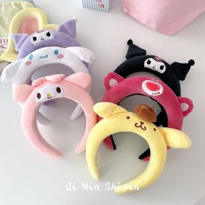 Sanrio Makeup Wash Face Hair Band My Melody Kuromi Cinnamoroll Plush Headband Fashion Cartoon Hair Accessories