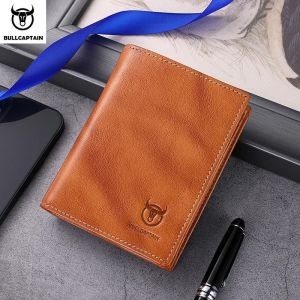 BULLCAPTAIN New 100% Leather Mens Wallet High Quality Product Leather Mens Wallet Multifunctional Card Slot Short Wallet QB0172026
