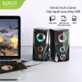 Loa Máy Tính ROBOT RS200 Loa Vi Tính gaming công suất 6W kết hợp hiệu ứng led âm thanh mạnh mẽ chất âm chi tiết điều khiển núm xoay kết nối máy tính laptop điện thoại máy mp3 - màu đen l hàng chính hãng. 