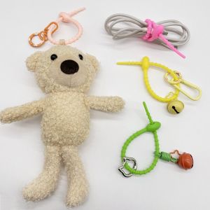 EASYTREND 50pcs Reusable Self-Locking Wire Strap Candy Color Soft Silicone Data Cable Storage Tie Exquisite Lanyard Multi-functional KeyChain Tag Rope Handmade Jewelry