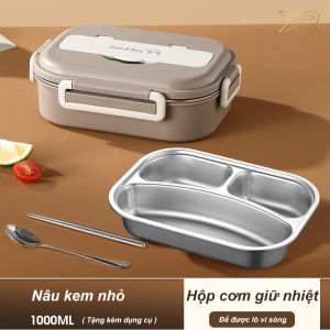 Hộp cơm giữ nhiệt INOX 304 Chất liệu tốt văn phòng Trường học tặng Bộ dụng cụ XR FH02