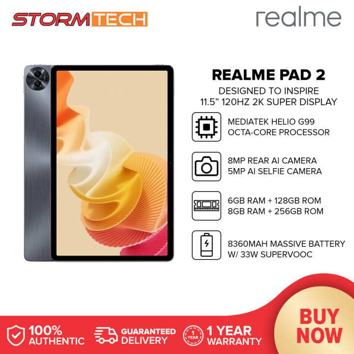 Realme Pad 2 Tablet | 6GB+128GB/8GB+256GB | MediaTek Helio G99 | 11.5 ...