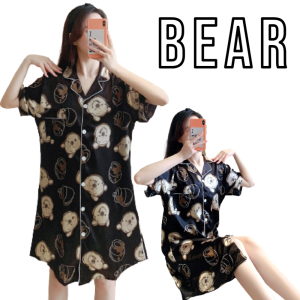 Korean Fashion Cute Nightdress Women Sleepdress Short Sleeve Nightwear Satin Sleepwear Female Nightgown 韩版可爱睡裙 Skirt Tidur Wanita Ready Stock 426660  - Virene Collection