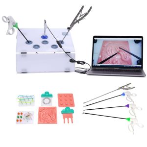 laparoscopic Trainer Simulator Training Box with HD Insert Camera and 8 Training Module 4 Training Instruments for Students and Resident.